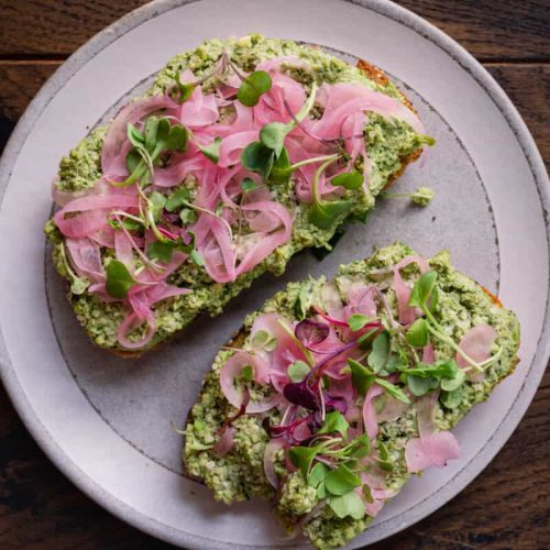 High Protein Smashed Edamame Toast
